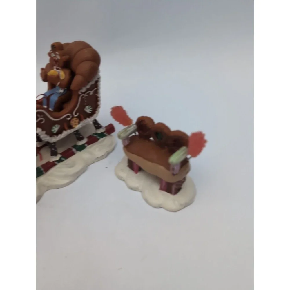 Lemax Snowman Gingerbread Sled Sugar & Spice Bench Figures Christmas Village Vtg